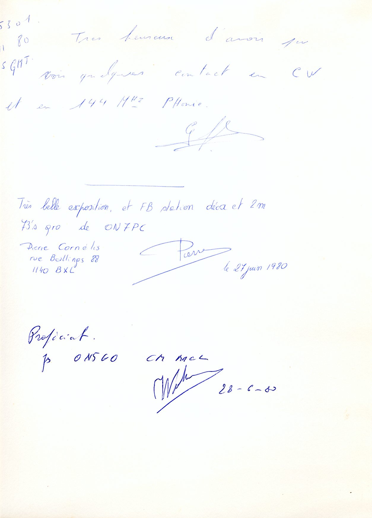 Septime page du livre d'or